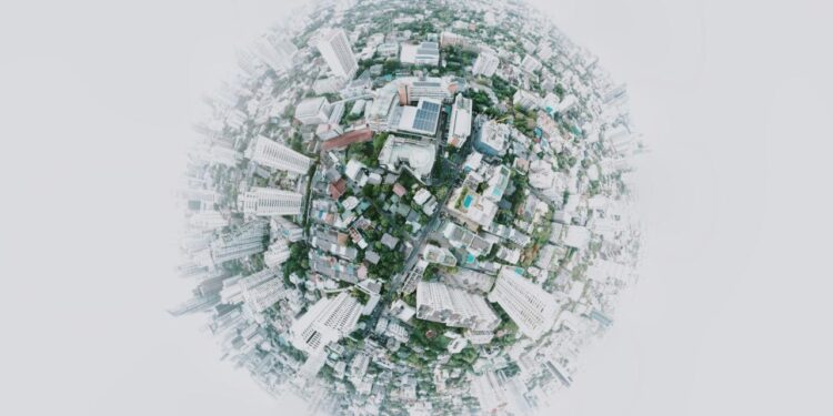 fish eye photography of city